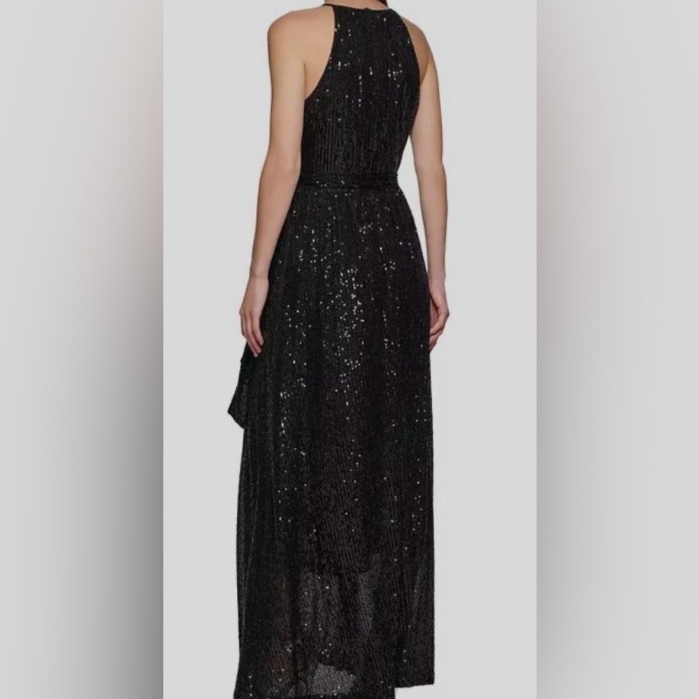 DKNY Black Sequin Sleeveless Gown - Picture 2 of 15